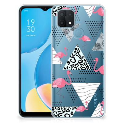 OPPO A15 | TPU Hoesje | Flamingo Triangle