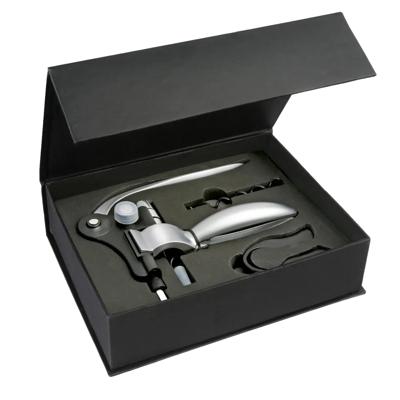 Luxe wijnopener set - RVS - 3-delig - cadeauset - kurkentrekker/flessenopener