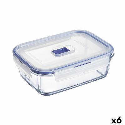 Hermetische Lunchtrommel Luminarc Pure Box Active 19 x 13 cm 1,22 L Tweekleurig Glas (6 Stuks)