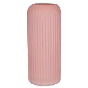 Bloemenvaas - oud roze - matglas - D9 x H20 cm