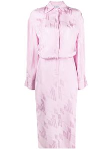 The Attico robe-chemise à logo en jacquard - Rose