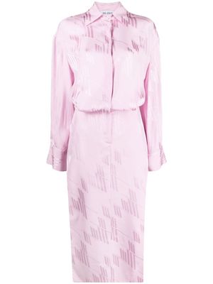 The Attico robe-chemise à logo en jacquard - Rose