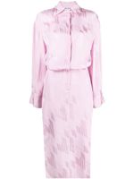 The Attico robe-chemise à logo en jacquard - Rose - thumbnail