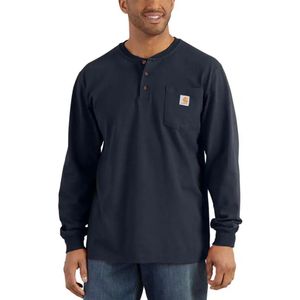 Carhartt Henley Heavyweight LS Pocket Navy Shirt Heren