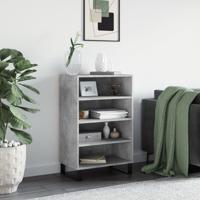 Hoge kast 57x35x90 cm bewerkt hout betongrijs - thumbnail