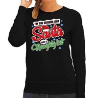 Foute Kersttrui - sweater - Im the reason why Santa has a naughty list - zwart - voor dames