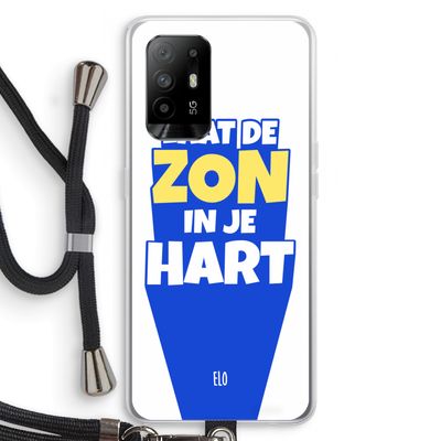 Laat de zon in je hart: Oppo A94 5G Transparant Hoesje met koord