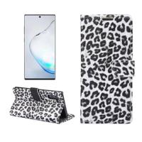 Luipaard patroon horizontale Flip lederen draagtas met houder & kaartsleuven voor Galaxy Note 10 (wit)