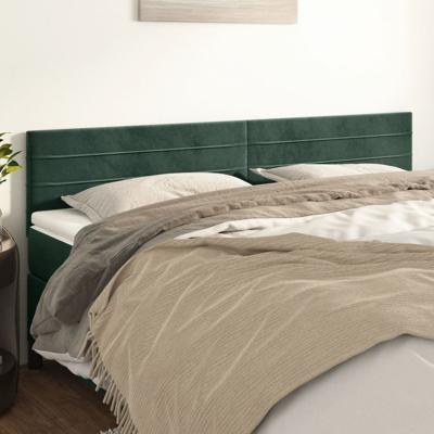 Hoofdborden 2 st 80x5x78/88 cm fluweel donkergroen