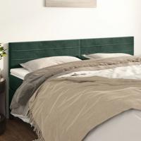 Hoofdborden 2 st 80x5x78/88 cm fluweel donkergroen