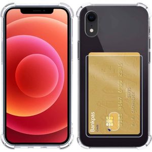 Basey iPhone XR Hoesje Siliconen Hoes Case Cover met Pasjeshouder - Transparant