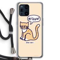 Miauw: Oppo Find X3 Transparant Hoesje met koord