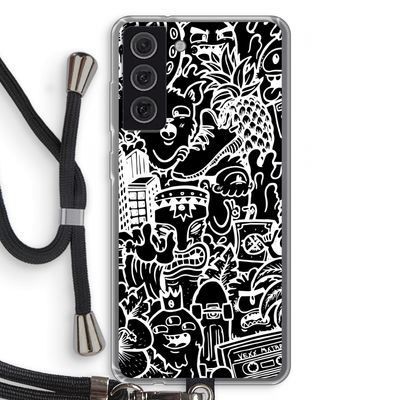 Vexx Black Mixtape: Samsung Galaxy S21 FE Transparant Hoesje met koord