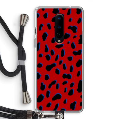 Red Leopard: OnePlus 8 Transparant Hoesje met koord