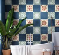 Tegelsticker badkamer bloemen stijl - thumbnail