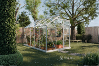 Royal Well Mary III aluminium tuinkas wit met veiligheidsglas- - Veiligheidsglas- Royal Well