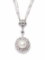 AUTORE collier Rococo en or blanc 18ct orné de diamants et de perles - Argent - thumbnail