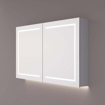 Spiegelkast SPK62000 | 140x70x14 cm | 3 Deuren | Directe LED verlichting | Aluminium | Met spiegelverwarming