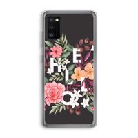 Hello in flowers: Samsung Galaxy A41 Transparant Hoesje