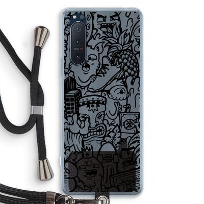 Vexx Black Mixtape: Sony Xperia 5 II Transparant Hoesje met koord
