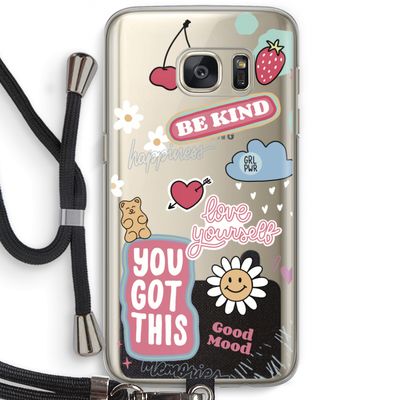 Positivity: Samsung Galaxy S7 Transparant Hoesje met koord