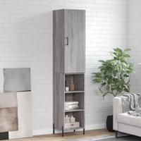 Hoge kast 34,5x34x180 cm bewerkt hout grijs sonoma eikenkleurig