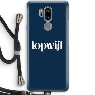 Topwijf Navy: LG G7 Thinq Transparant Hoesje met koord