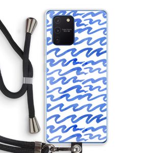 Blauwe golven: Samsung Galaxy Note 10 Lite Transparant Hoesje met koord