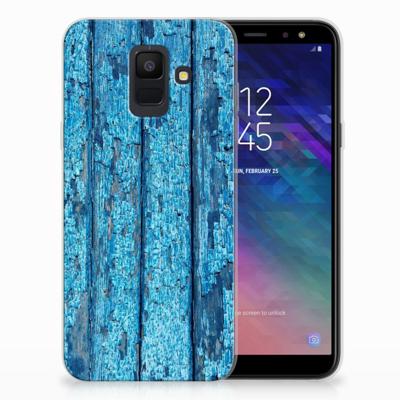Samsung Galaxy A6 (2018) | Bumper Hoesje | Wood Blue
