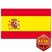 Luxe vlag Spanje met wapen - 100 x 150 cm - polyester - met ringen - landen