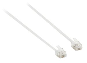 Valueline Telefoonkabel RJ11 (4/6) Male - RJ11 (4/6) Male Plat 5.00 m Wit