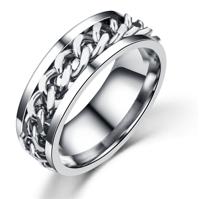 Punk Rock RVS Rotatable ketting ringen ring grootte: 7 (Splinter)
