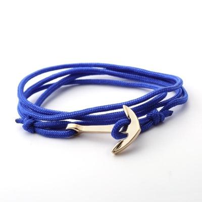 Aluminium legering anker charme gelaagde lederen vriendschap Bracelets(Blue)