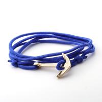 Aluminium legering anker charme gelaagde lederen vriendschap Bracelets(Blue)