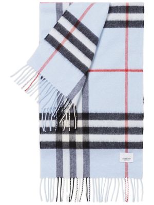 Burberry écharpe en cachemire à carreaux - Bleu