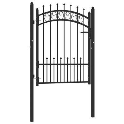 Poort met speerpunten 100x125 cm staal zwart