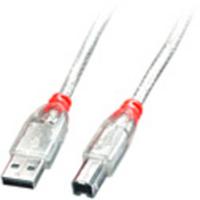 LINDY USB-kabel USB 2.0 USB-A stekker, USB-B stekker 2.00 m Transparant 41753 - thumbnail