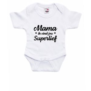 Mama superlief cadeau baby rompertje wit jongen/meisje