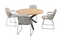 4 Seasons Veneto/Prado ronde tuinset - Ø130 cm. - stapelbaar 4 Seasons Veneto/Prado ronde tuinset - Ø130 cm. - stapelbaar