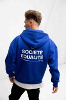 Equalité Societe Oversized Full Zip Hoodie Heren Blauw - Maat XS - Kleur: WitBlauw | Soccerfanshop