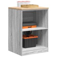 Garagekast 60x51x85 cm massief grenenhout grijs sonoma
