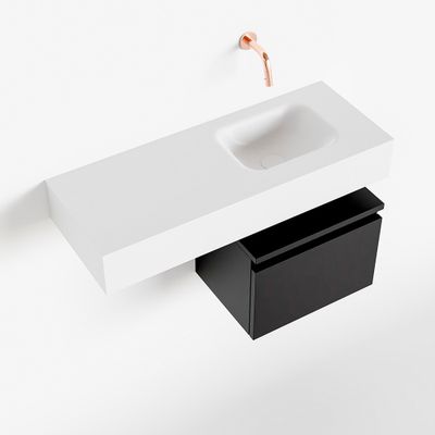Toiletmeubel Mondiaz Andor | 80 cm | Meubelkleur Urban | Lex vrijhangend wastafel Talc Rechts | Zonder kraangat