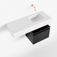 Toiletmeubel Mondiaz Andor | 80 cm | Meubelkleur Urban | Lex vrijhangend wastafel Talc Rechts | Zonder kraangat