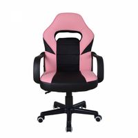 Gamestoel Thomas junior - bureaustoel gaming stijl - hoogte verstelbaar - roze zwart - thumbnail
