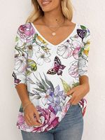 Butterfly Loose Casual T-Shirt - thumbnail