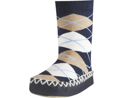 Playshoes soksloffen Ruitje Marine-27-30