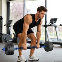 4-in-1 Halterset 30kg Zwart en Blauw Cement en ijzeren zand