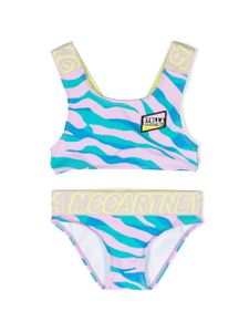 Stella McCartney Kids bikini à imprimé zébré - Rose