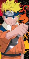 Zwarte Naruto strandlaken Vlam 70 x 140