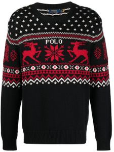 Polo Ralph Lauren pull en maille intarsia - Noir